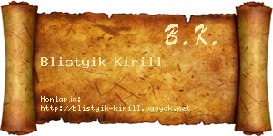 Blistyik Kirill névjegykártya